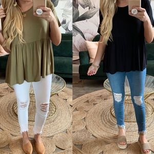 Adeline Clothing Black Flowy Top